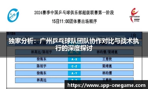 独家分析：广州乒乓球队团队协作对比与战术执行的深度探讨